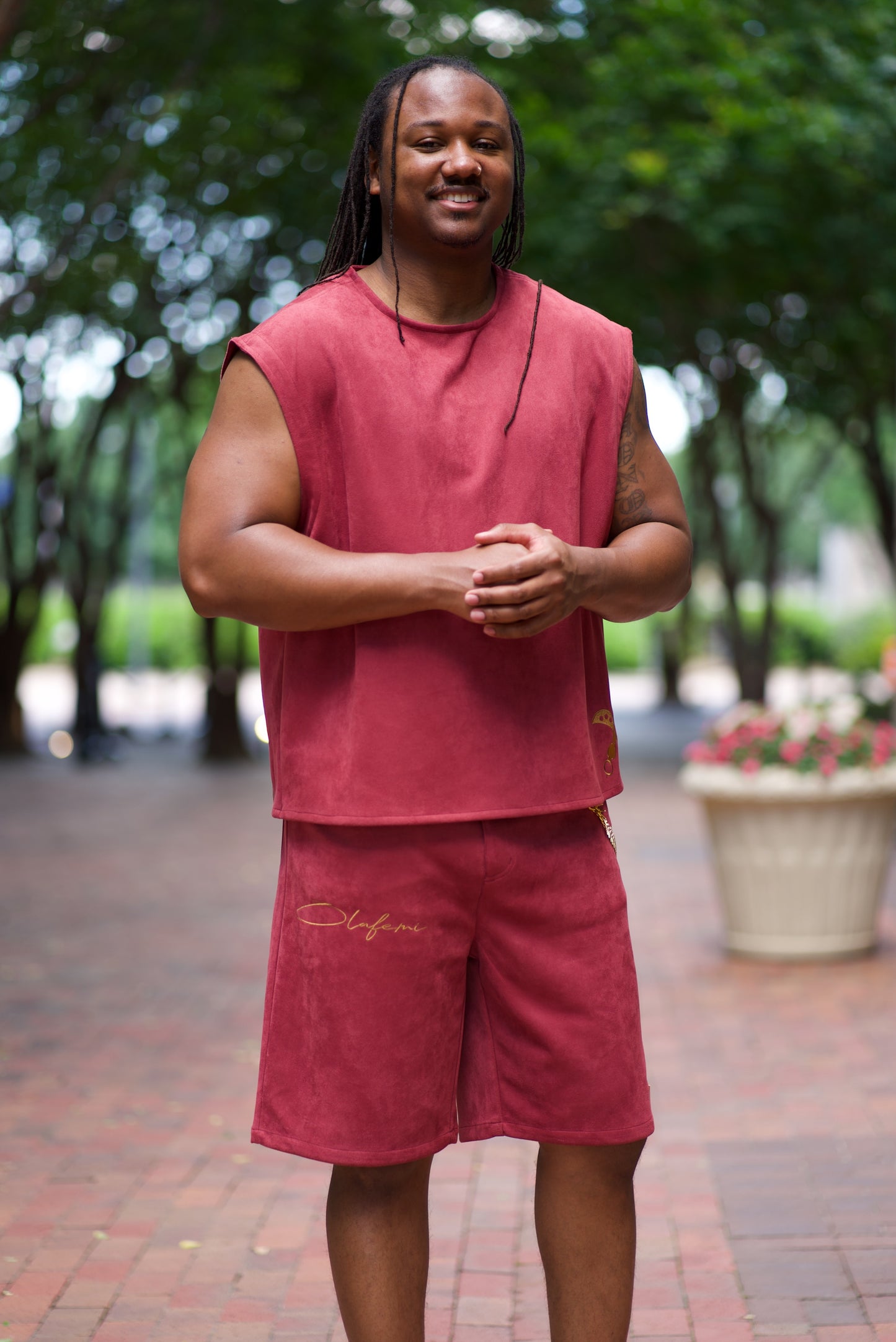 Maroon Suede Sleeveless Top