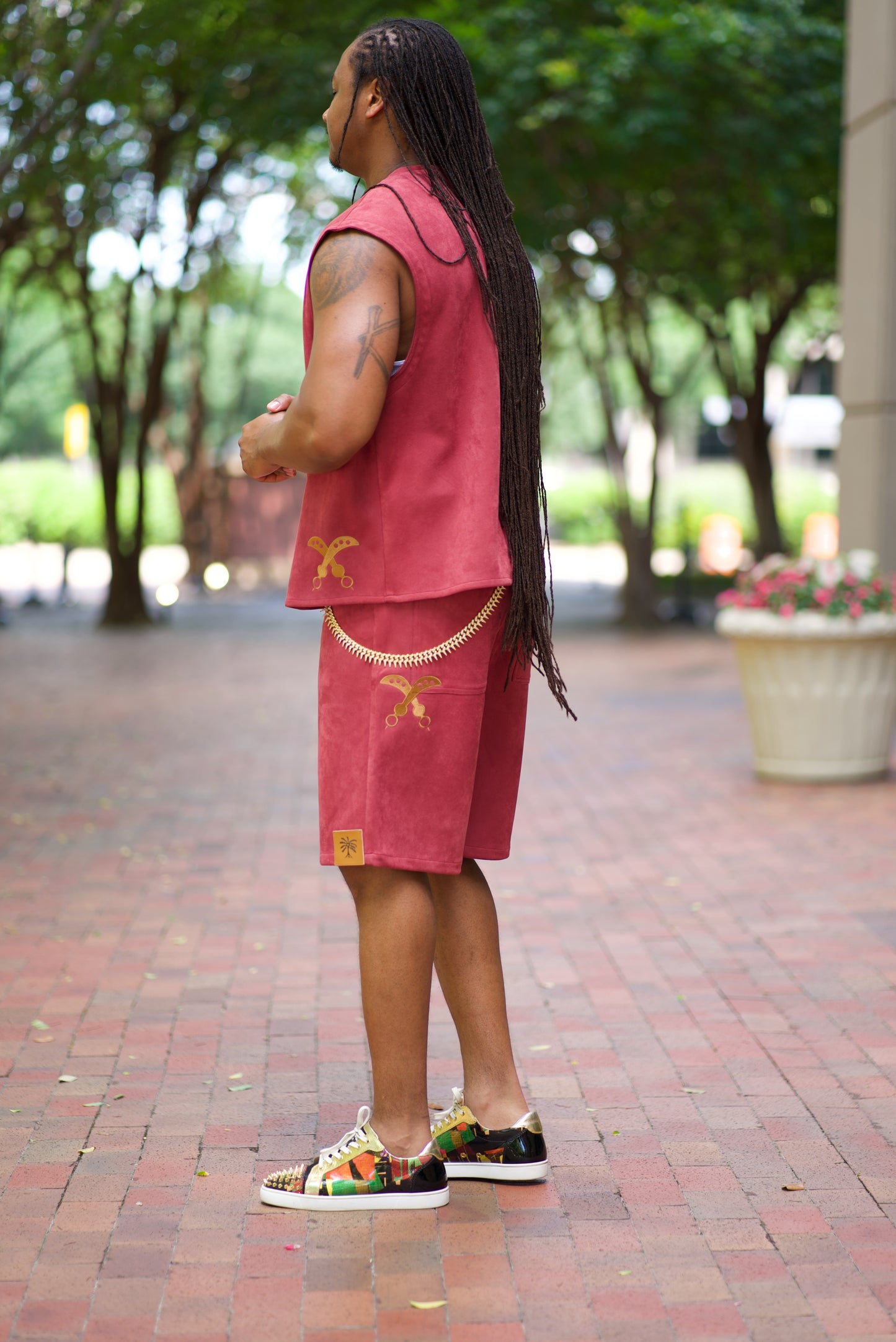 Maroon Suede Sleeveless Top