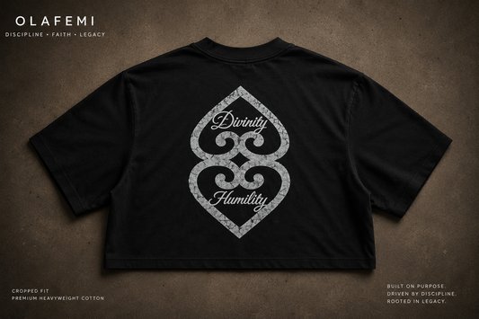 *LIMITED* Black Divinity / Humility Cropped Oversized Tee