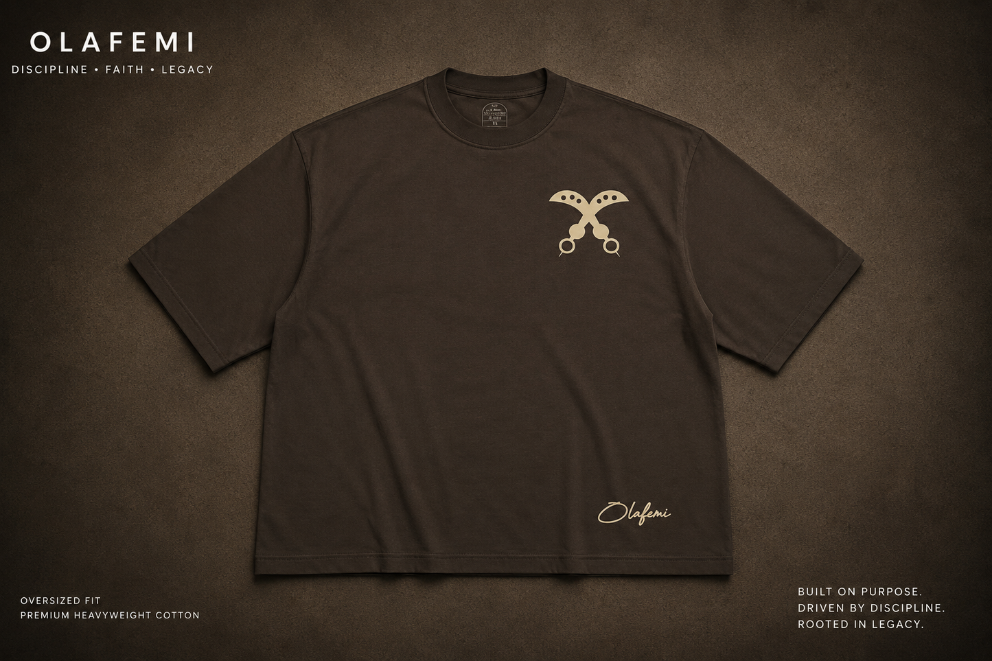*LIMITED* Olafemi Brown Oversized Heavyweight T-Shirt