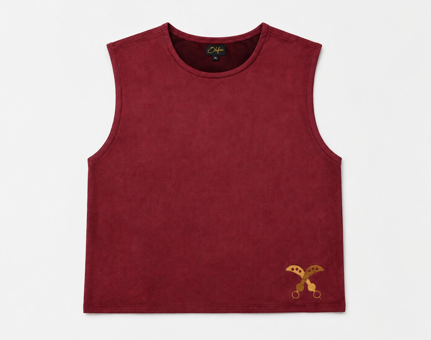 Maroon Suede Sleeveless Top