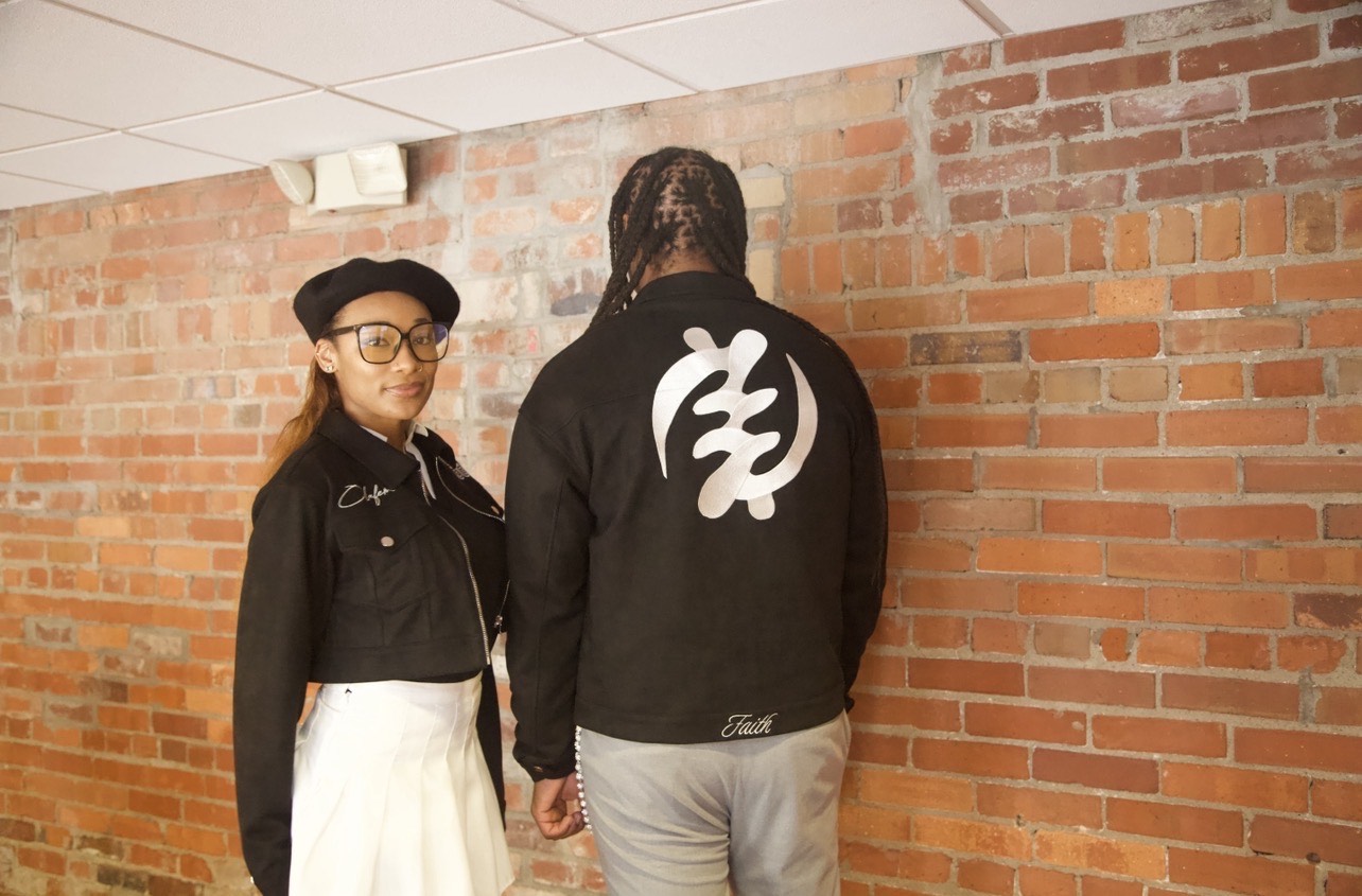 Black Suede Gye Nyame Jacket